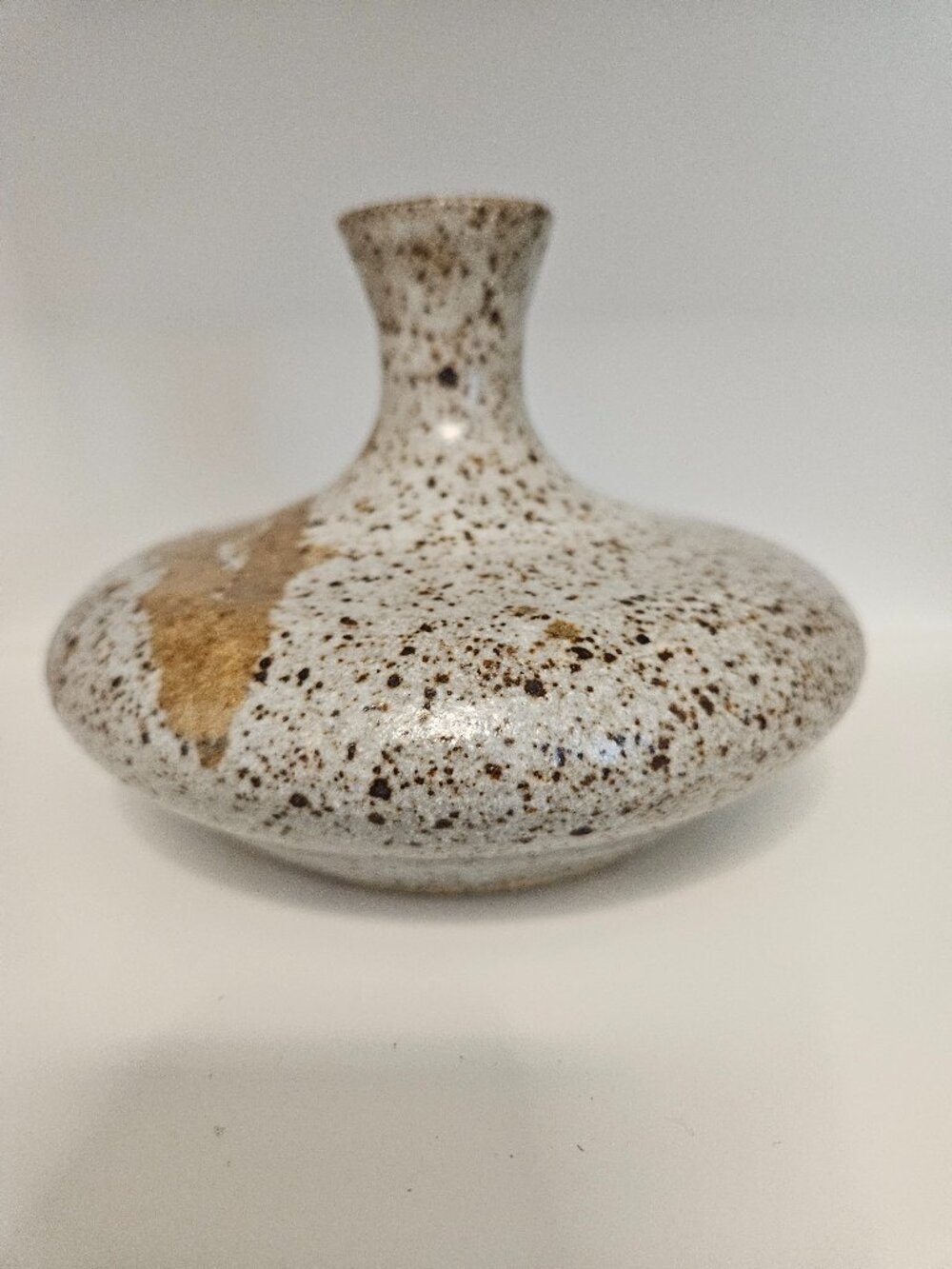 Ceramic Stoneware Vase Mid-Century Modern Studio Pottery Speckled Glaze